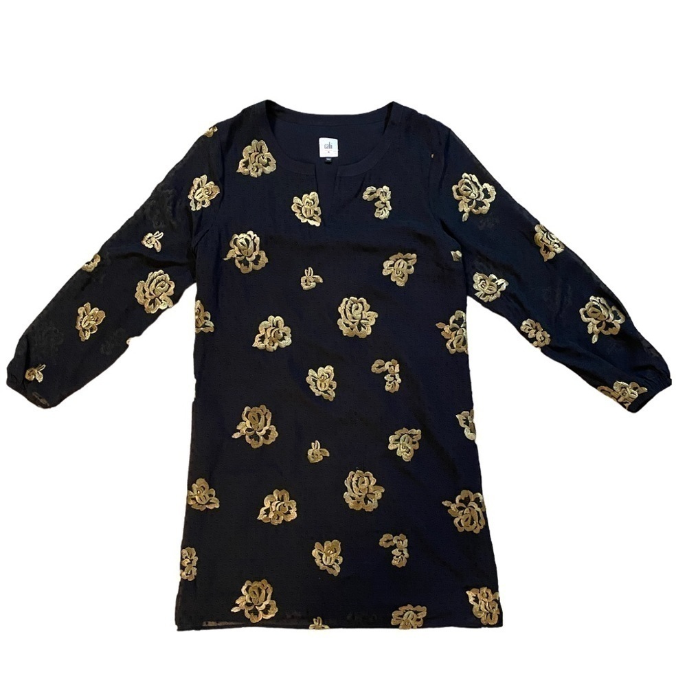 Cabi Limited Edition Floral Embroidered Occasion Dress Black M - Picture 2 of 11